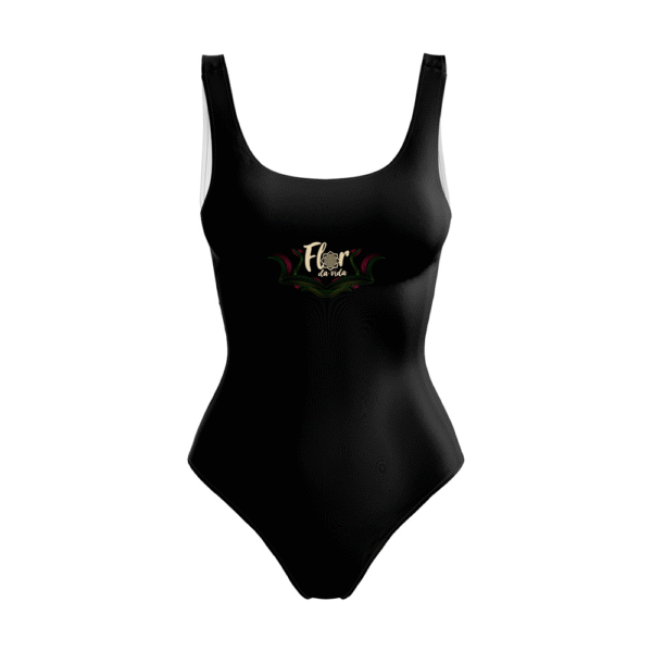 Body Preto Logo Central Branco - Flor da vida 2023