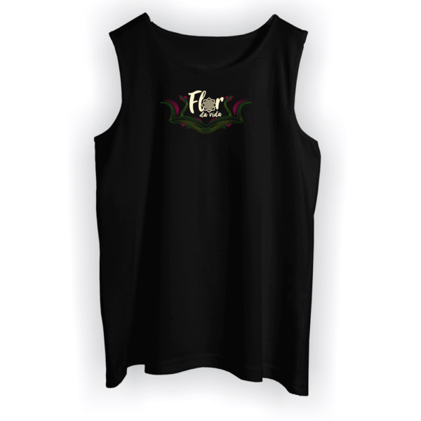 Regata Preta com Logo Frontal Bege - Flor da Vida 2023