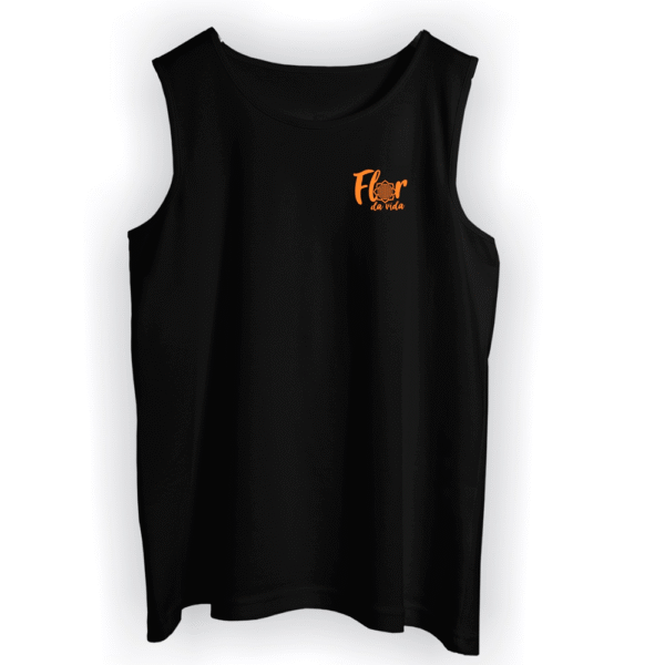 Regata Preta com Logo Laranja - Flor da vida 2024