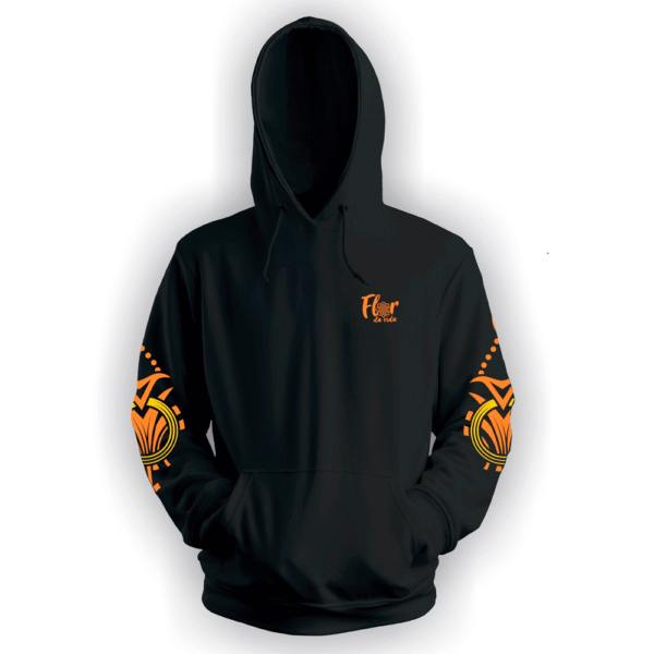 Moletom Preto com Logo Laranja - Flor da vida 2024