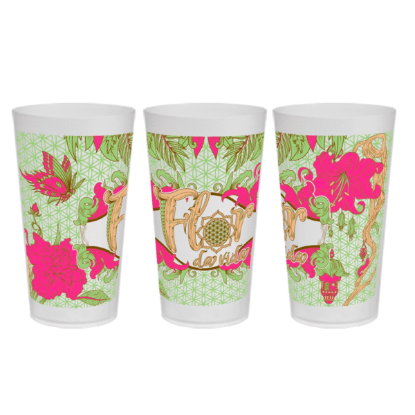 Copo Transparente Com Rosa - Flor da vida 2023