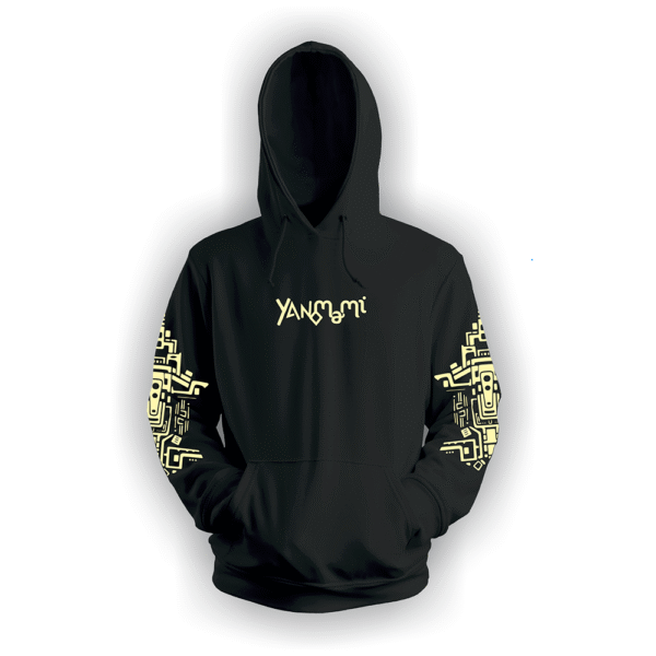 Moletom Preto com Logo em Bege - Yanomami 2025