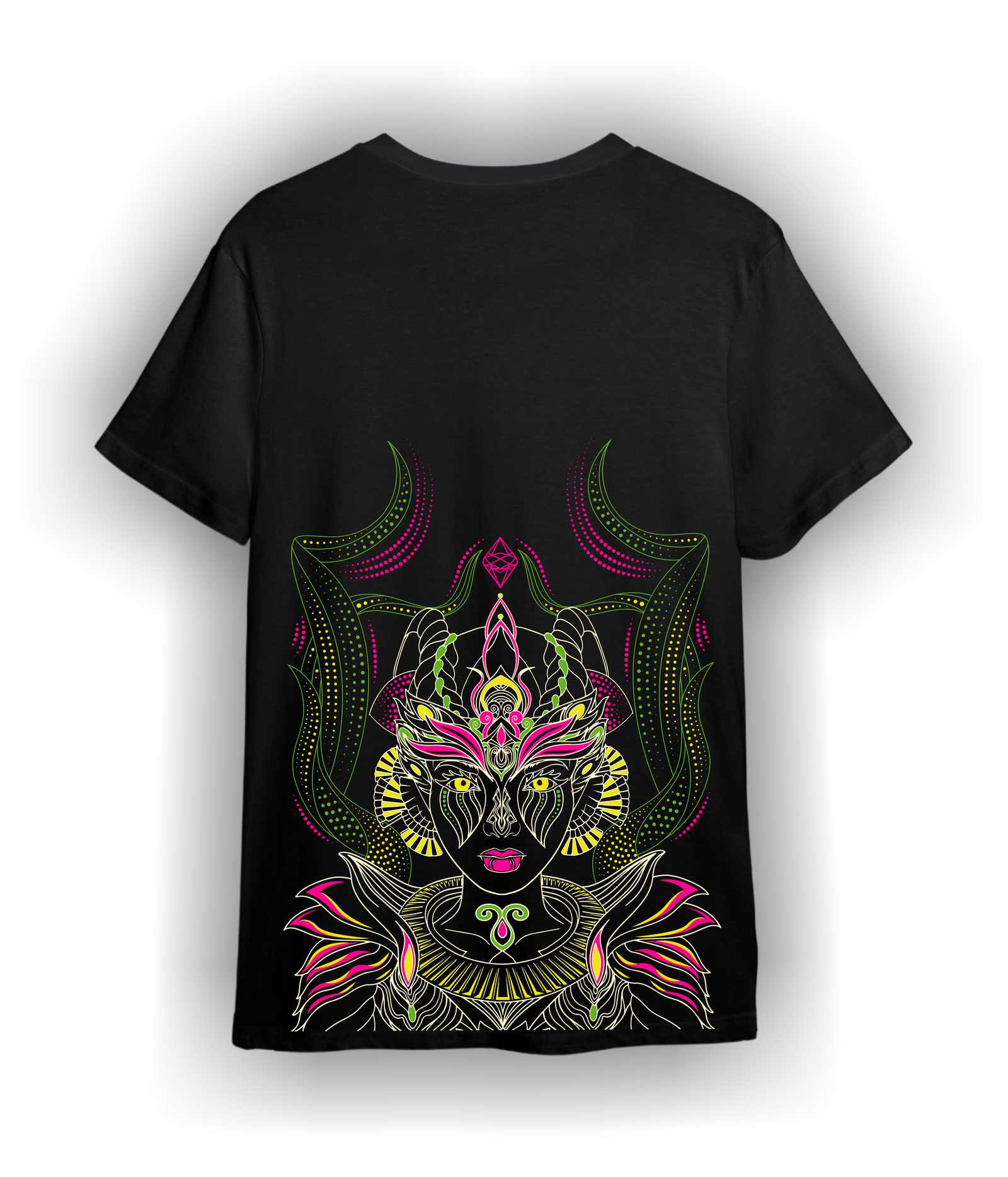 Camiseta Preta com Detalhes Colorido - Flor da vida 2023 - Imagem 2